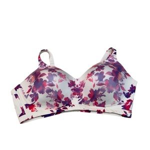 Catherines Intimates Women’s Purple Pink Floral Padded Bra Size 52C